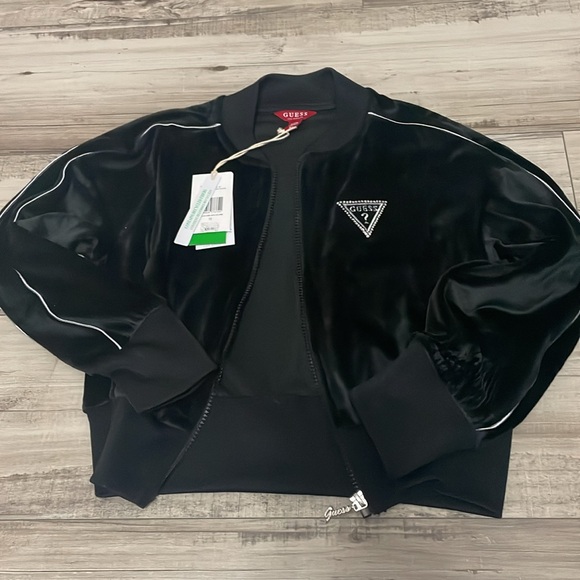 Guess Girls “Valerie” Velour Zip-Up Sweater Size 10 - Picture 9 of 9